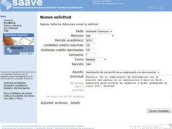 Pantalla de ingreso de datos por parte del solicitante