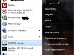 Lanzador de SAD OBC Manager en Windows 7