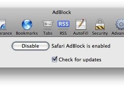 Safari AdBlock preferences window