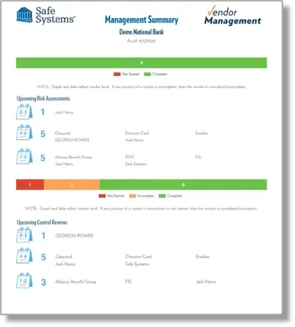 Safe Systems Vendor Management Screenshot 1