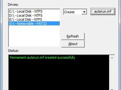 Successfully created permanent autorun.inf file