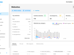 Safetica Console Website Dashboard