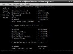 Sagan version 0.3.0 running
