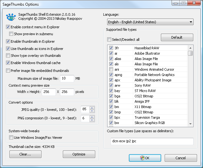 Better miniatures for graphic files Sagethumbs-options