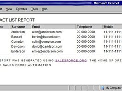 screenshot of release 1.3.0 contact report
