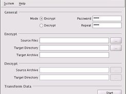 Main dialog used to encrypt and/or decrypt data