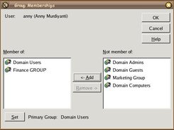 Group Memberships window