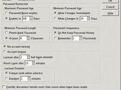 Account Policy window