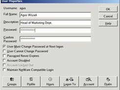 User Properties window
