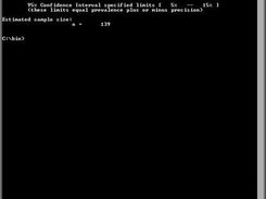 sample size for a prevalence survey - DOS prompt