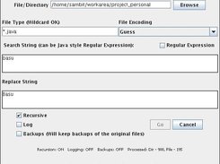 Recur. Search and Replace (SandR) v 1.0 Screenshot - Linux