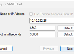 Configuring SANE host connection