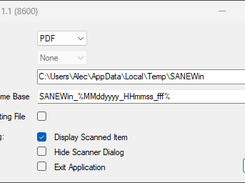 Selecting options in SANEWin