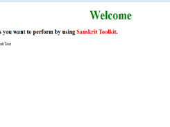 User inputs to perform sanskrit word search and transliteration