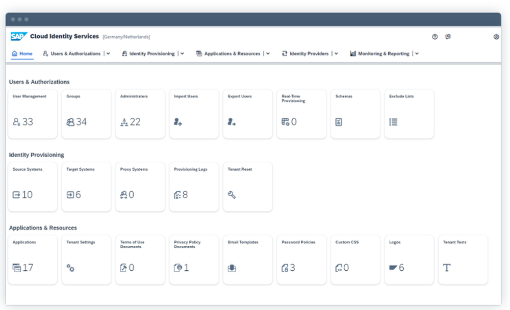 SAP Cloud Identity Services Screenshot 1