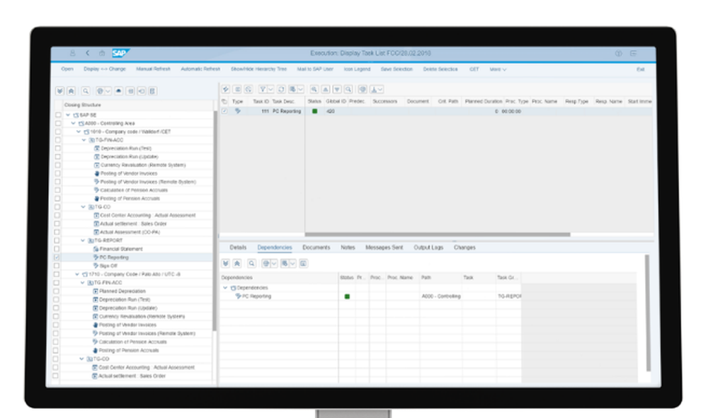 SAP Financial Closing Cockpit Screenshot 1