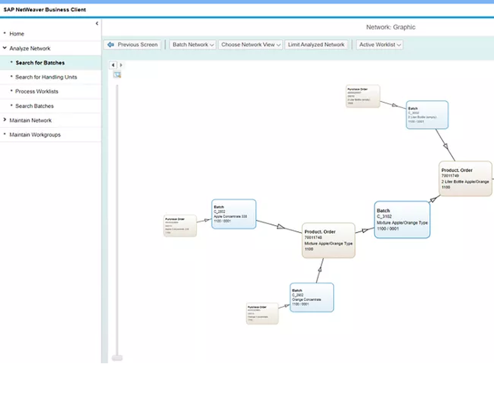 SAP Global Batch Traceability Screenshot 1