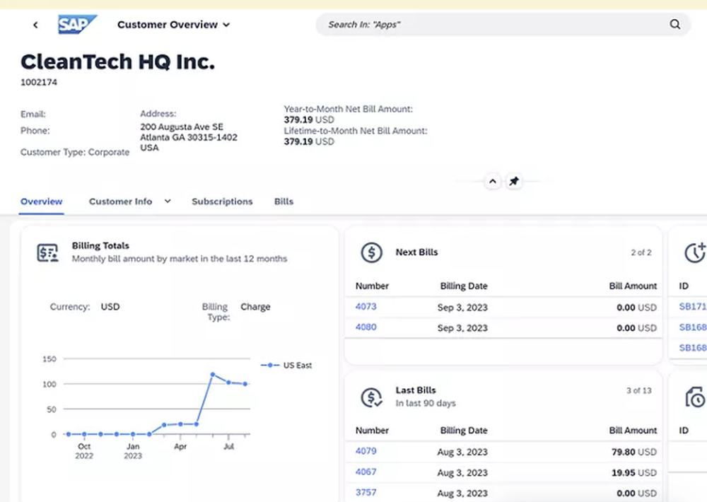 SAP Subscription Billing Screenshot 1
