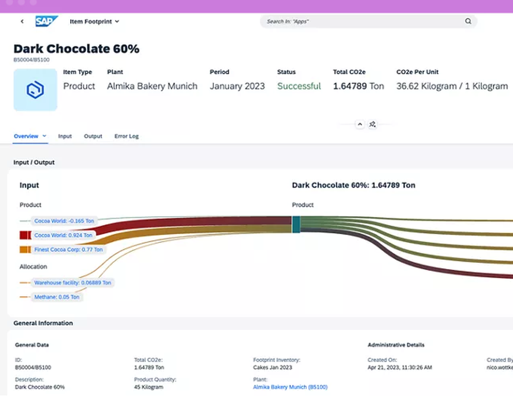 SAP Sustainability Footprint Management Screenshot 1