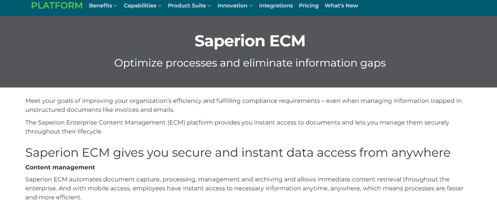 Saperion ECM Screenshot 1