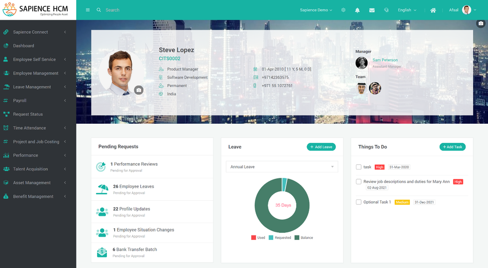 Sapience HCM Employee Profile