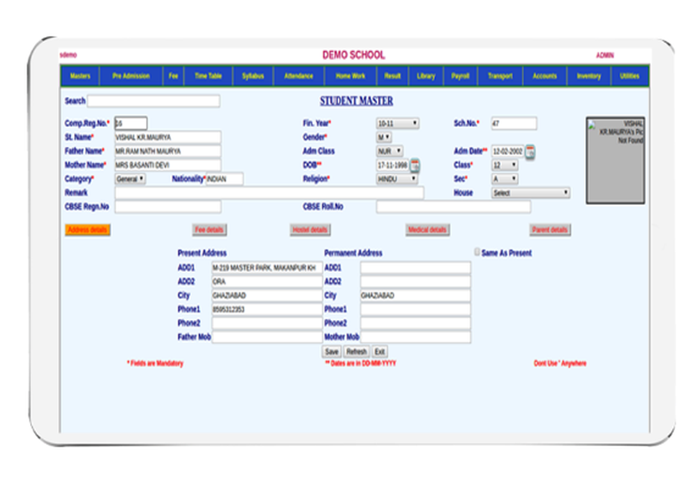 SARAL School ERP Screenshot 1