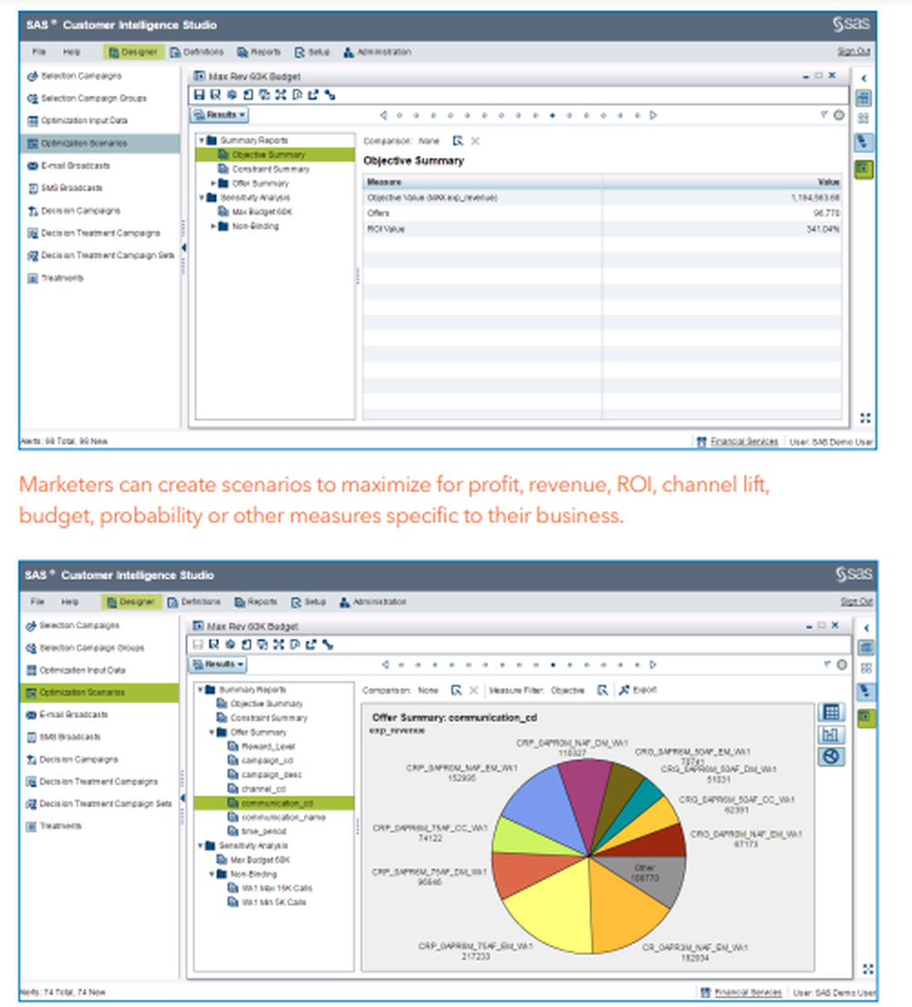 SAS Marketing Optimization Screenshot 1