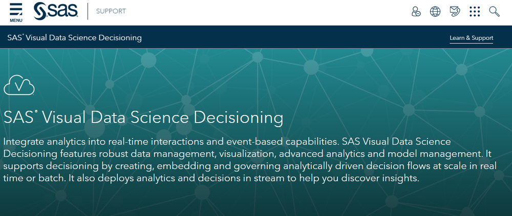 SAS Visual Data Science Decisioning Screenshot 1