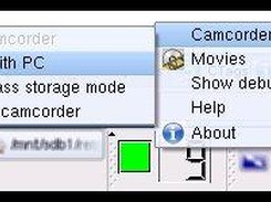 a context menu allows basic control of your camcorder.