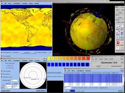 SaVi and Geomview showing simulation of Globalstar system