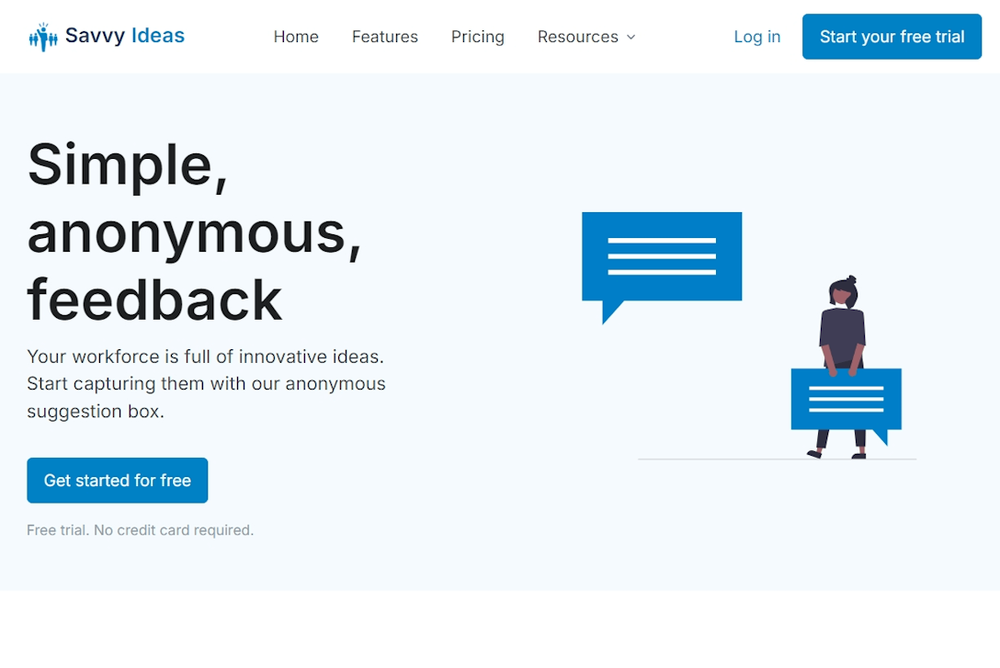 SavvyIdeas home page