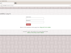 The SaWALi log in screen.