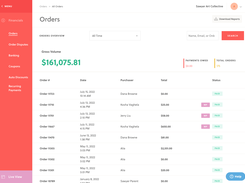 Track orders and payment status.