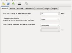 Simple Backup Configuration - general settings