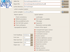 The user interface of SBML2LaTeX