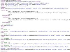 Viewing the Page source in Simple Browser.
