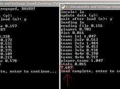 Load times; left using psyco, right without