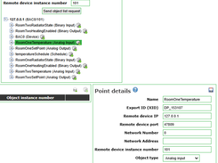 Object list and Point details