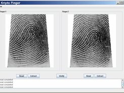 Two fingerprints are read and shown in the workspace.