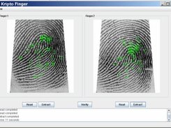 The minutiae are extracted and shown both pictures.