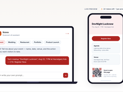 Describe your page and Scova builds a mobile landing page in seconds.