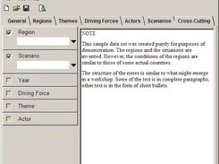 Scenario Manager: The "cross-cutting" tab