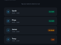 Daily Roster with status
