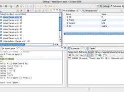 Debug session showing Gambit stack trace and variables