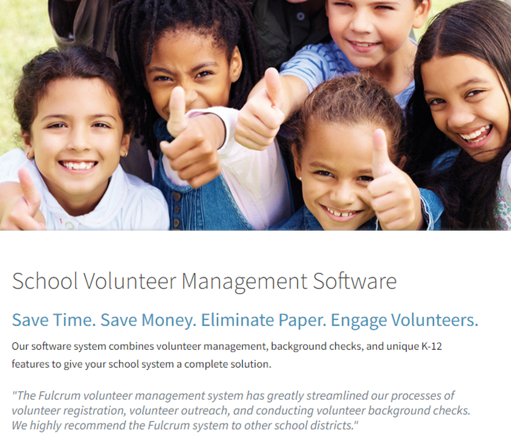 Fulcrum School Volunteer Management Screenshot 1