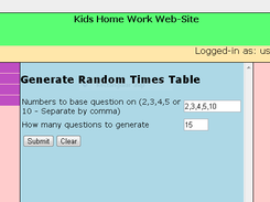 Form for generating questions.