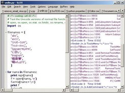 SciTE on Windows showing two instances of Scintilla