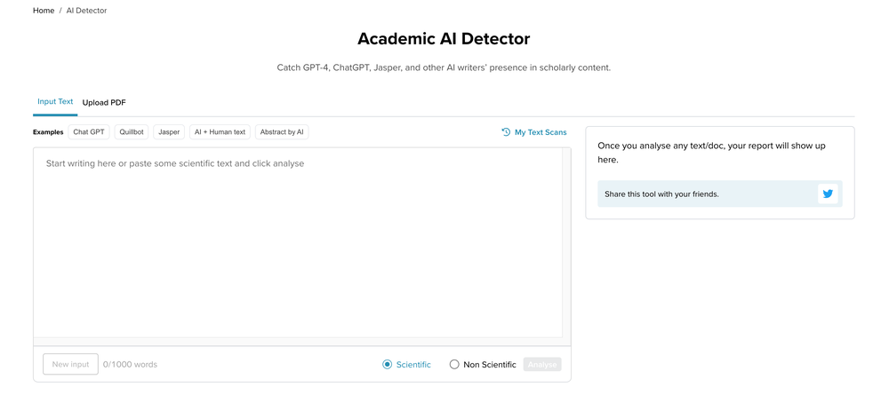 SciSpace AI Detector Screenshot 1