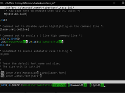 Windows 10/PDCurses, SciTECO syntax highlighting and new command line