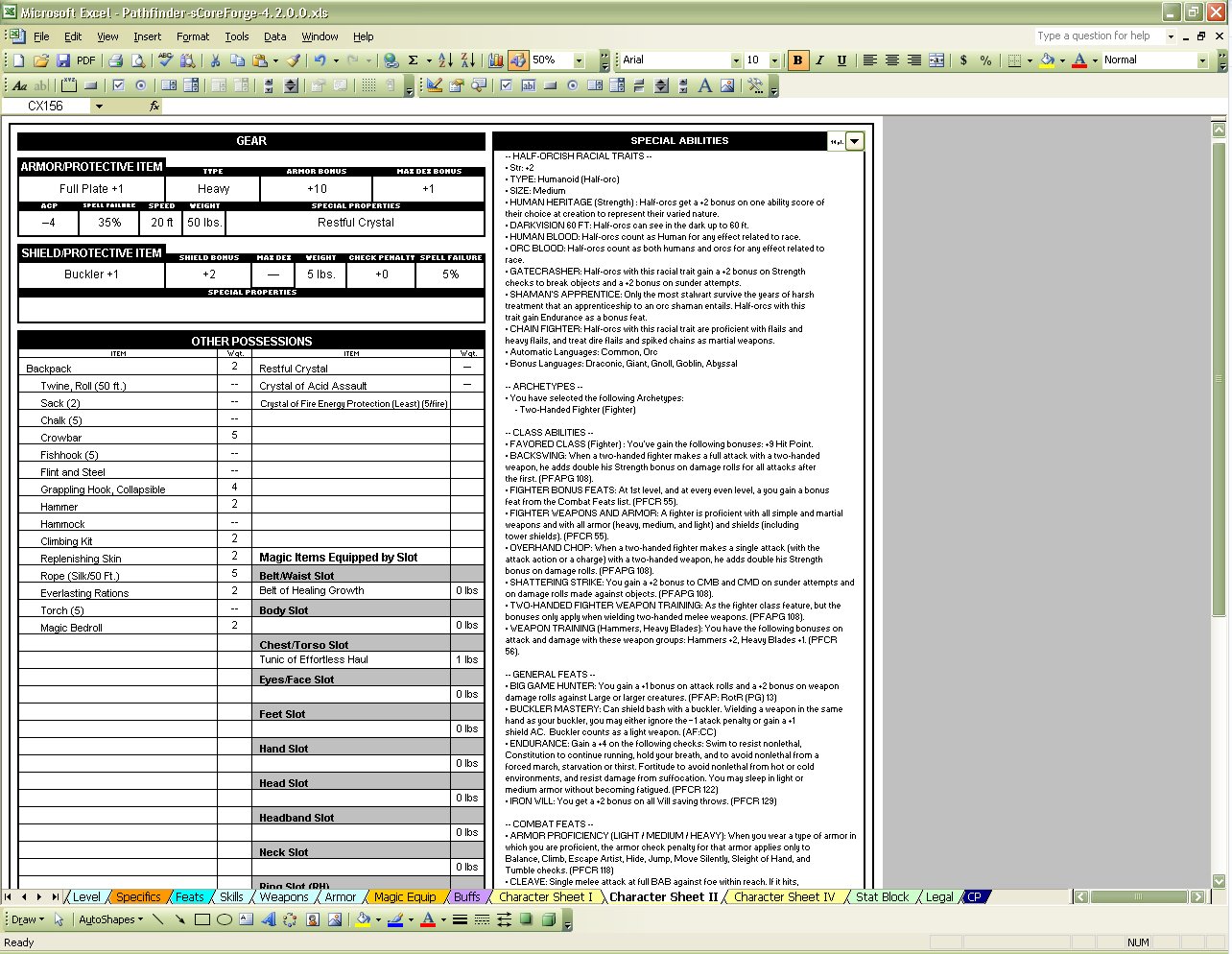 pathfinder character sheet pdf